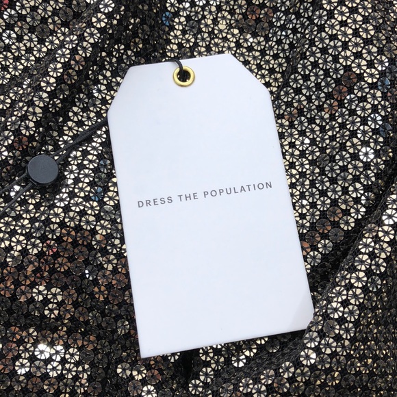 Dress the Population Gold Zherra Sequin Midi Dress - Picture 8 of 11